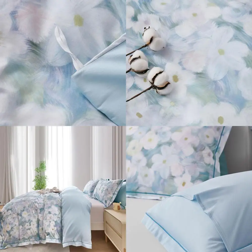

Комплект пододеяльников King Size из 100% хлопка, 3 предмета, дышащий, на молнии и с завязками