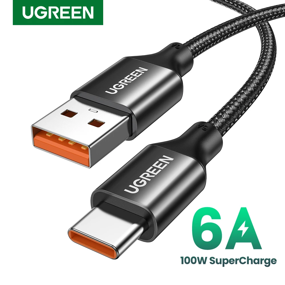 UGREEN 100W/88W USB Type C Cable 6A Supercharge For Huawei Mate 60 P60 Honor Xiaomi USB C Fast Charging Data Cable Type-C USB 5A