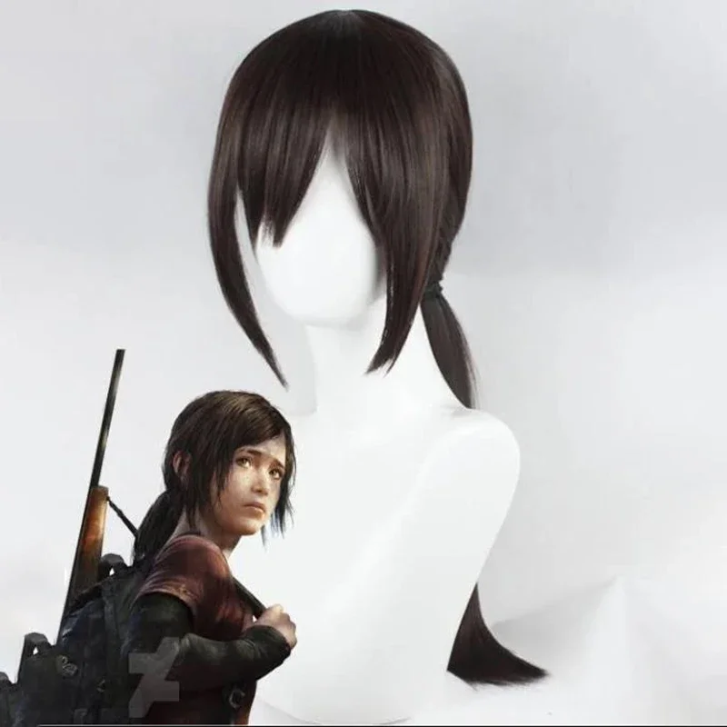 

FC6The Last of US Ellie Brown Cosplay Wig Heat Resistant Synthetic Hair Cosplay Wigs@FC8！