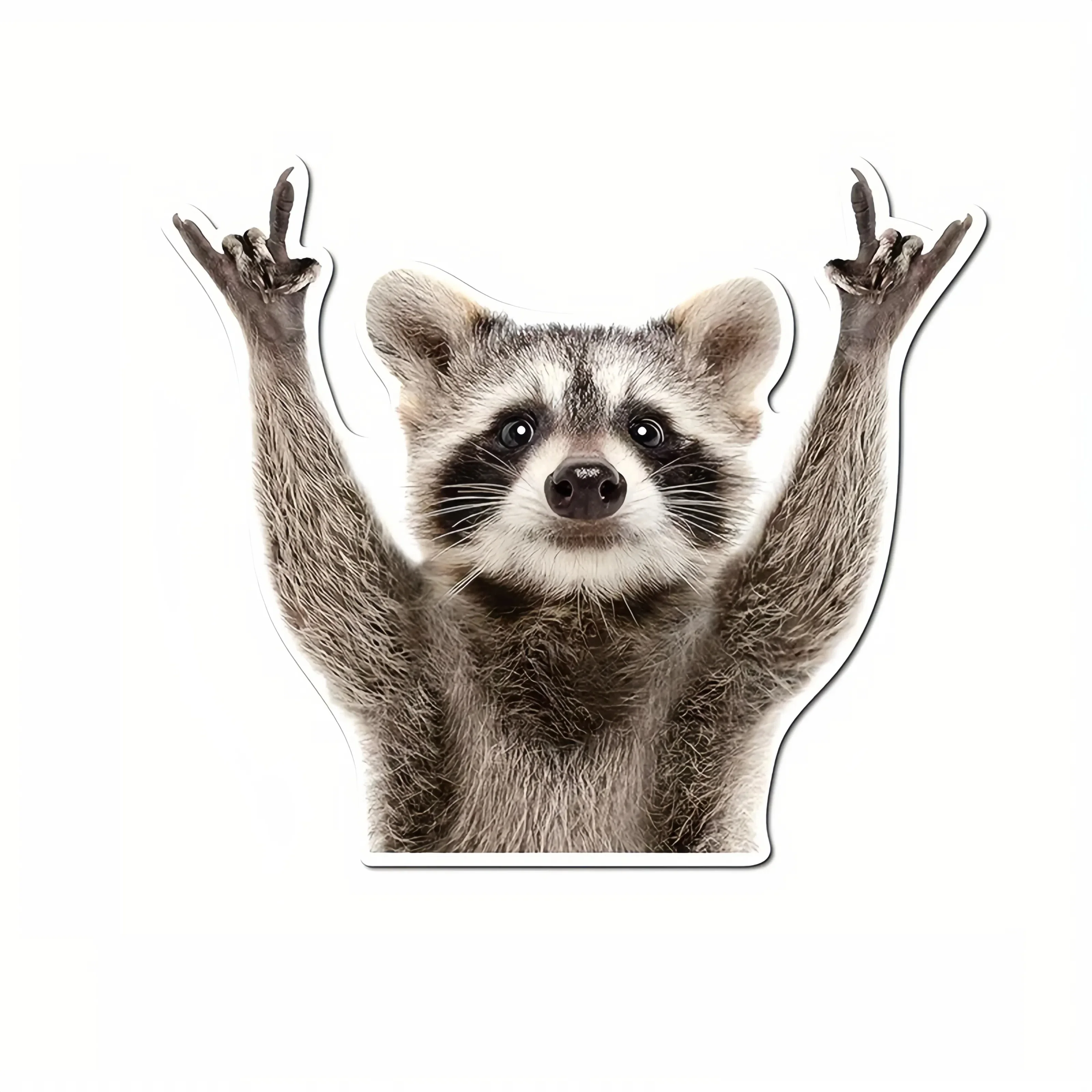 

Fun Raccoon Decal Durable Car Window Stickers Motorcycle Suv Truck Rear Windshield Weather Resistant Cartoon Animal Decoration