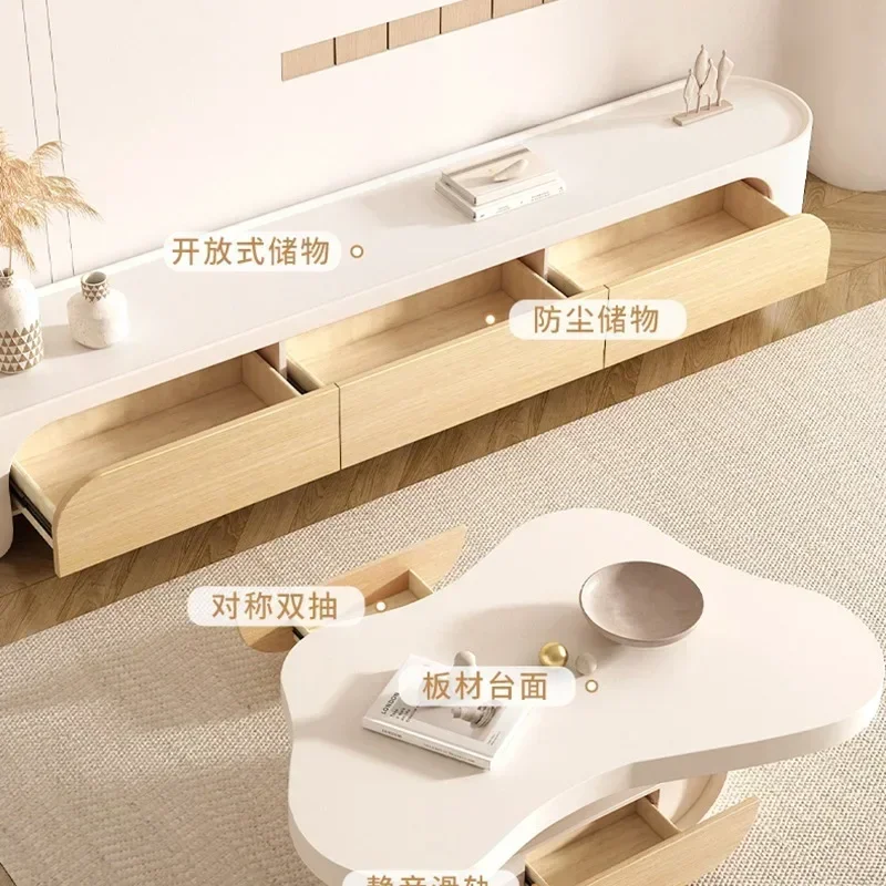 حامل تلفزيون منخفض اللوح، خزانة مركزية، خزانة جانبية، حامل تلفزيون، ملحقات ترفيهية، أثاث Muebles De Sala الحديث #5