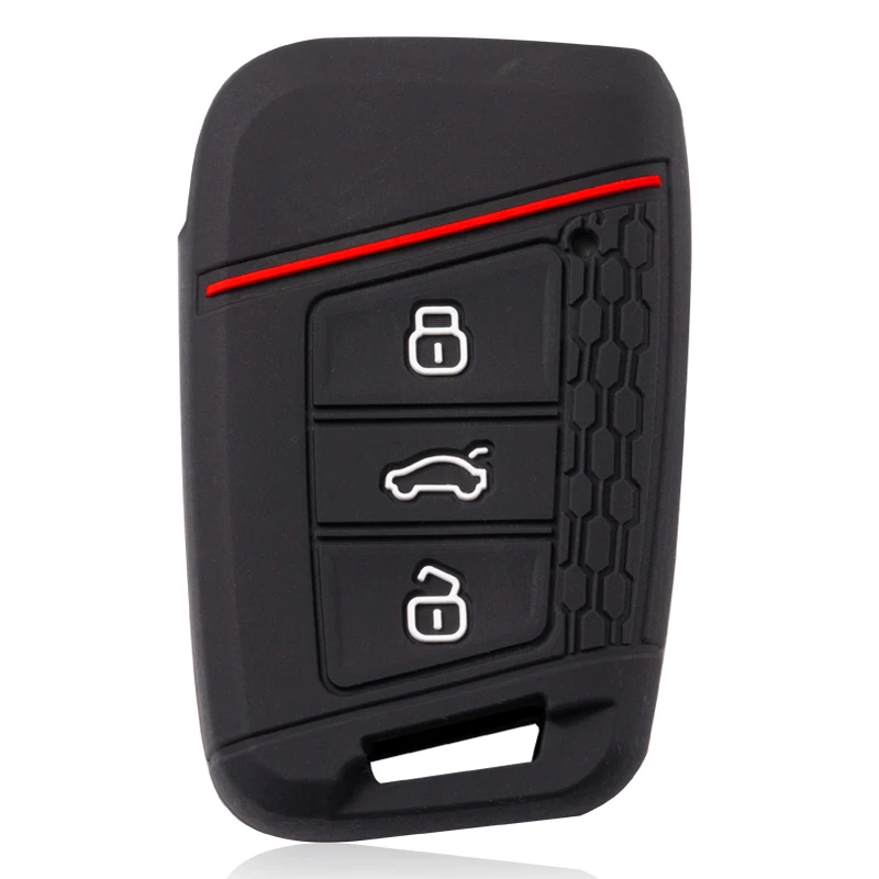 حافظة مفاتيح السيارة غطاء كامل لشركة فولكس فاجن فولكس فاجن جولف 8 MK8 ID.3 ID.4 كوبرا سكودا اوكتافيا سيات ليون MK4 2020-2024 سلسلة مفاتيح أوتوماتيكية #4