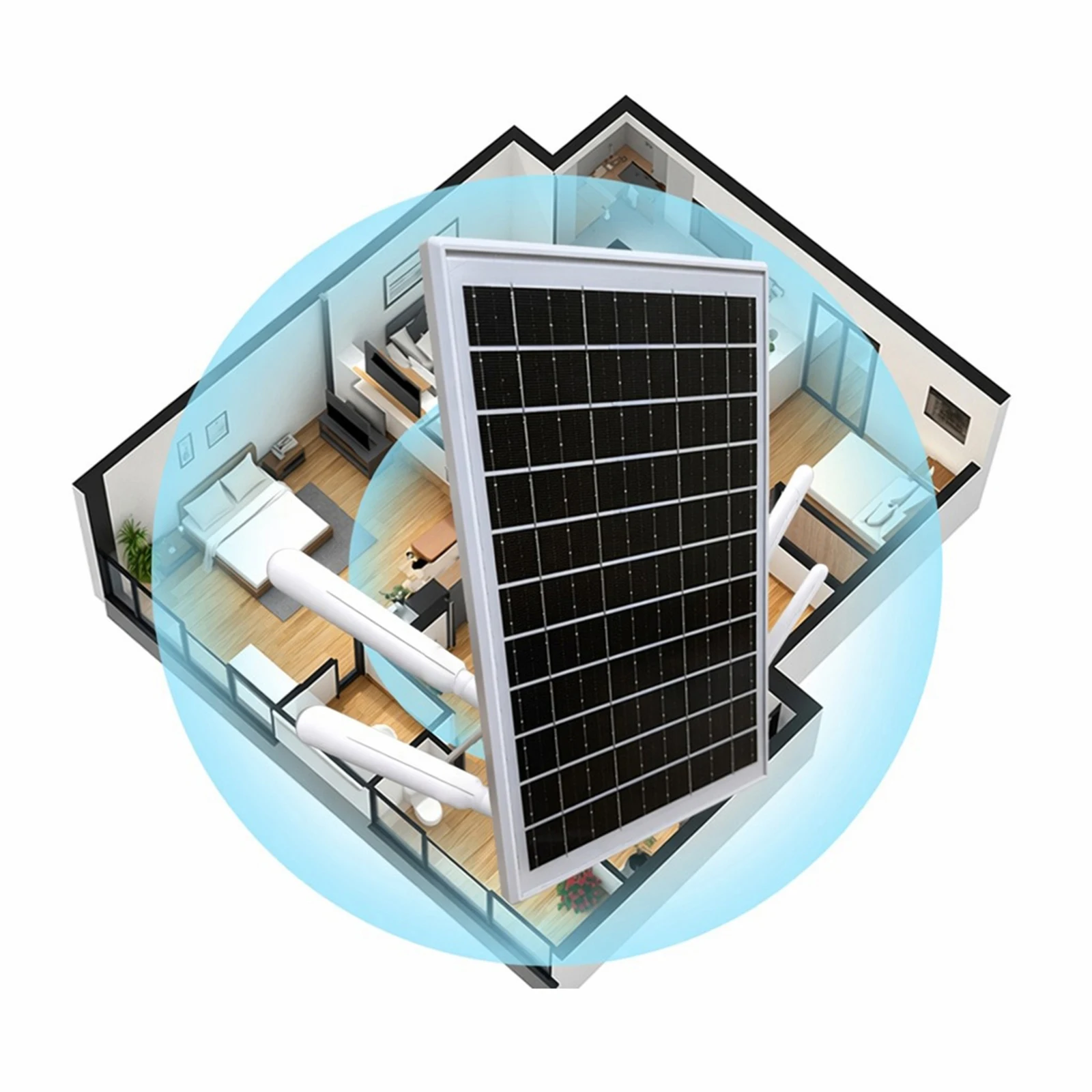 Solar Panel Powered Outdoor Wireless Router with SIM Card Slot 4G LTE Modem Router WiFi Hotspot for Outdoor  Camera Etc