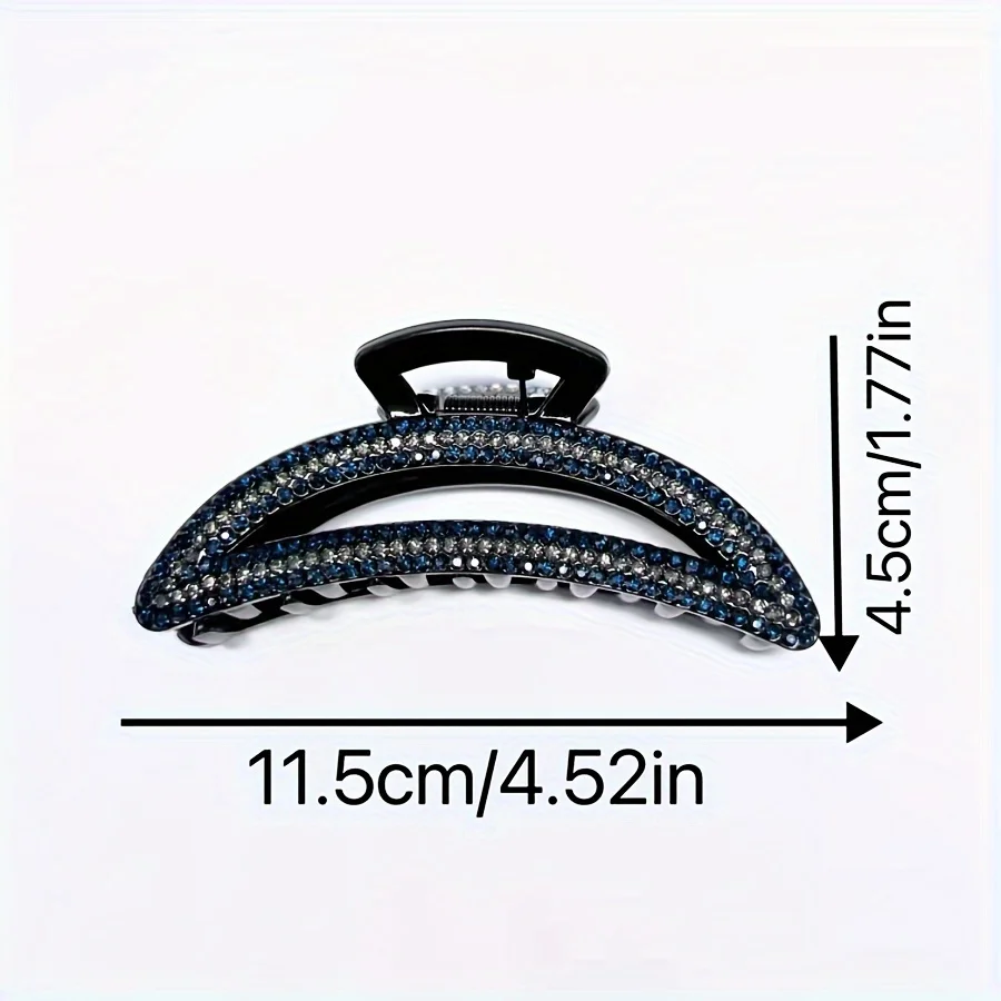 1PS high-grade rhinestone hair grab half hair clip women\'s daily wash hairpin use fashion simple