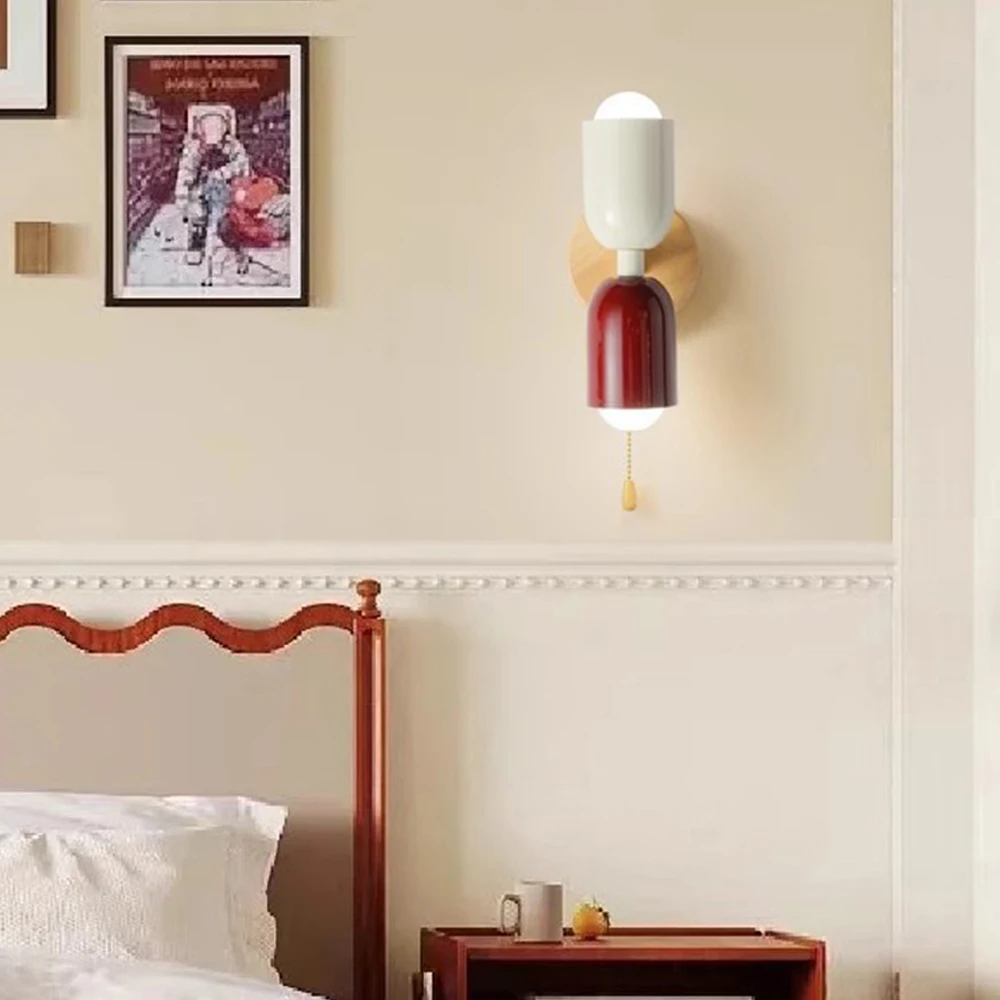 

Nordic LED Wall Lamp Modern Minimalist E27 2 Heads Wall Light For Living Room Bedroom Bedside Indoor Lighting Fixture Home Decor