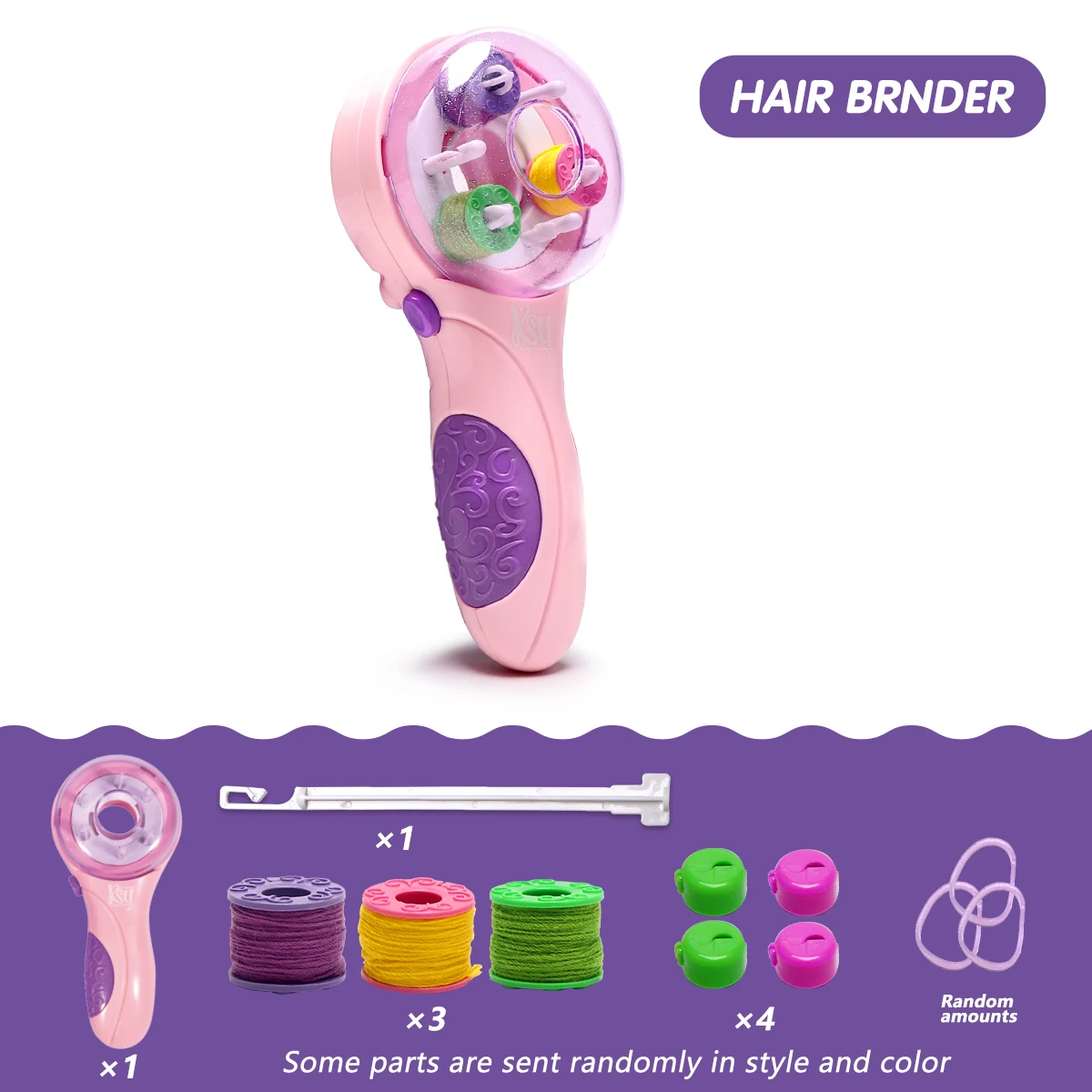 Tondeuse à cheveux automatique pour enfants, jouet créatif, bricolage, tressage de cheveux, ficelle multicolore, outil de coiffure pour filles