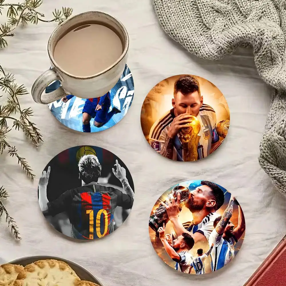 Football Star L-Lionel M-Messi Coaster Non-Slip Heat-Resista