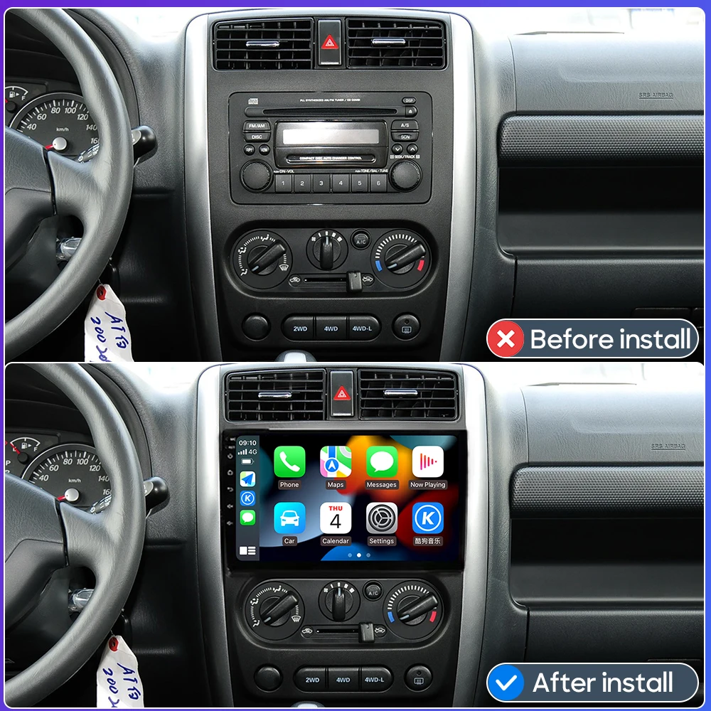 Android Car Radio Multimedia Video Player For Suzuki Jimny 3 2005 2016 2017 - 2019 Carplay Auto Navigation GPS Stereo Wifi 2din