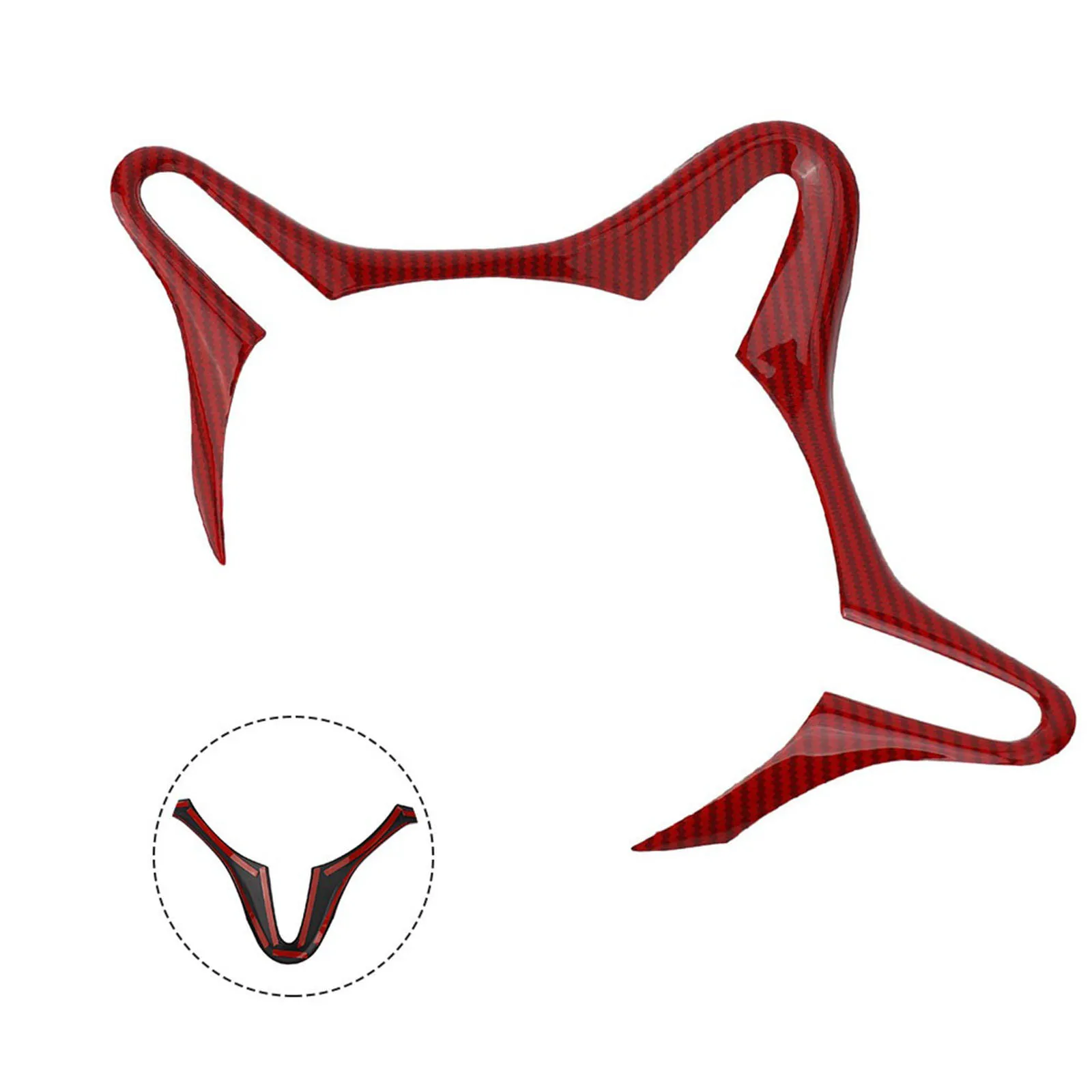 

Inner steering wheel trim ABS red carbon fiber twill for Honda Civic 8th gen 2006 2011 seamless fit for upgraded interior style