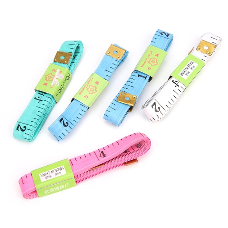 Double-Scale 60-Inch/150cm Soft Tape Measure Ruler Bulk for Sewing Tailor Cloth Random Color for Cm/Inches Scale for Hom E65B