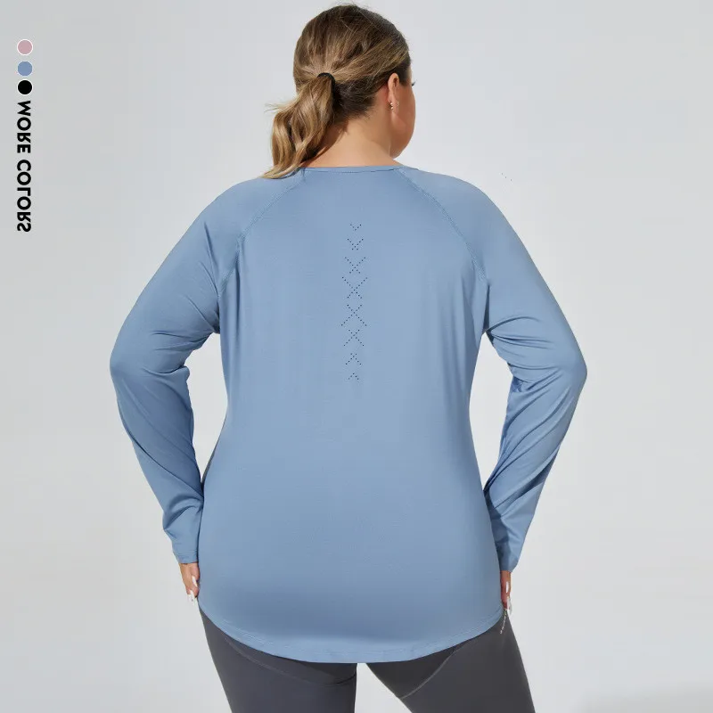 

Plus Size Yoga Clothes Women 2025 Long Sleeve Sportswear Woman Gym Running Blouses Sports Tops Fitness T-shirt Workout Clothing