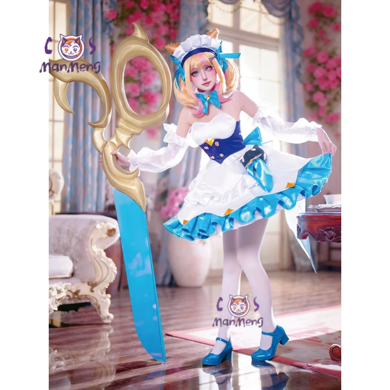 

Gwen Prestige Cafe Cosplay Costume Hallowed Seamstress Gwen Women Maid Dress Halloween Carnival Lolita Headwear Dress