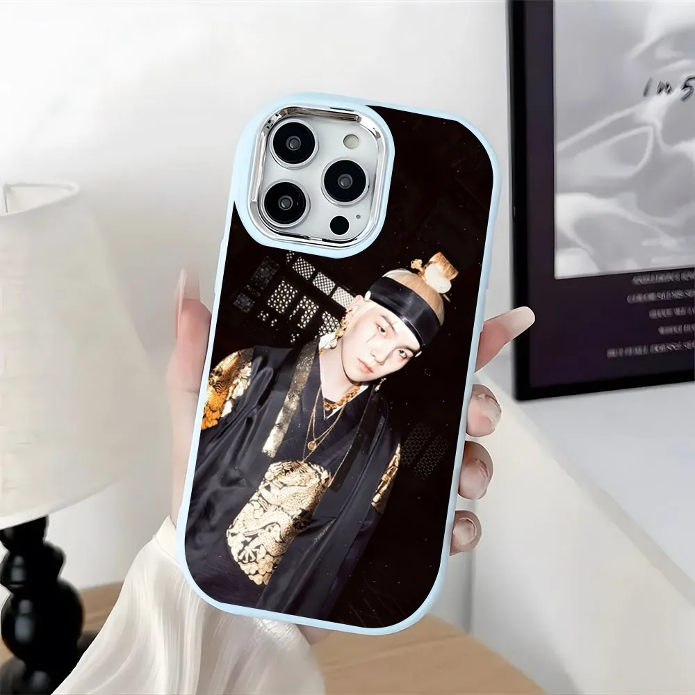 Agust D Suga King Cute Phone Case Plating Camera Oval Soft Silicone For IPhone16 15 11 12 13 14 Pro Max Thicken Candy Color