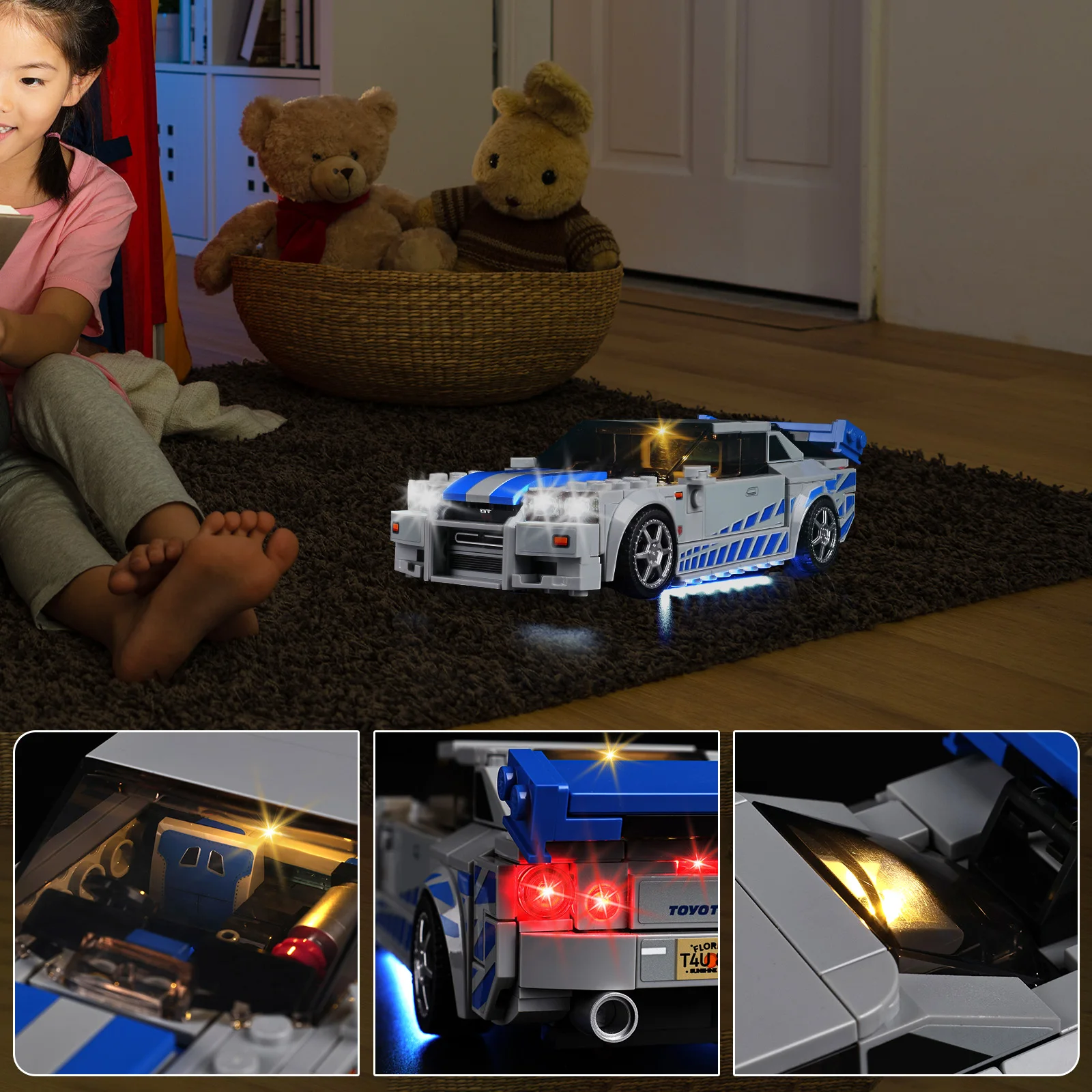 Kyglaring LED Light Kit Suitable for 2 Fast 2 Furious Nissan Skyline GT-R 76917 Building Blocks Decorative Lamp No Lego Building view 5
