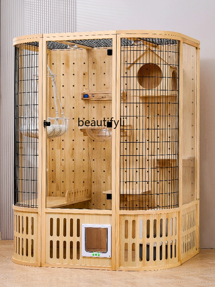 

Large Cat Villa Cat House Home Luxury Cage Indoor Cattery Villa Panoramic Glass Cat House