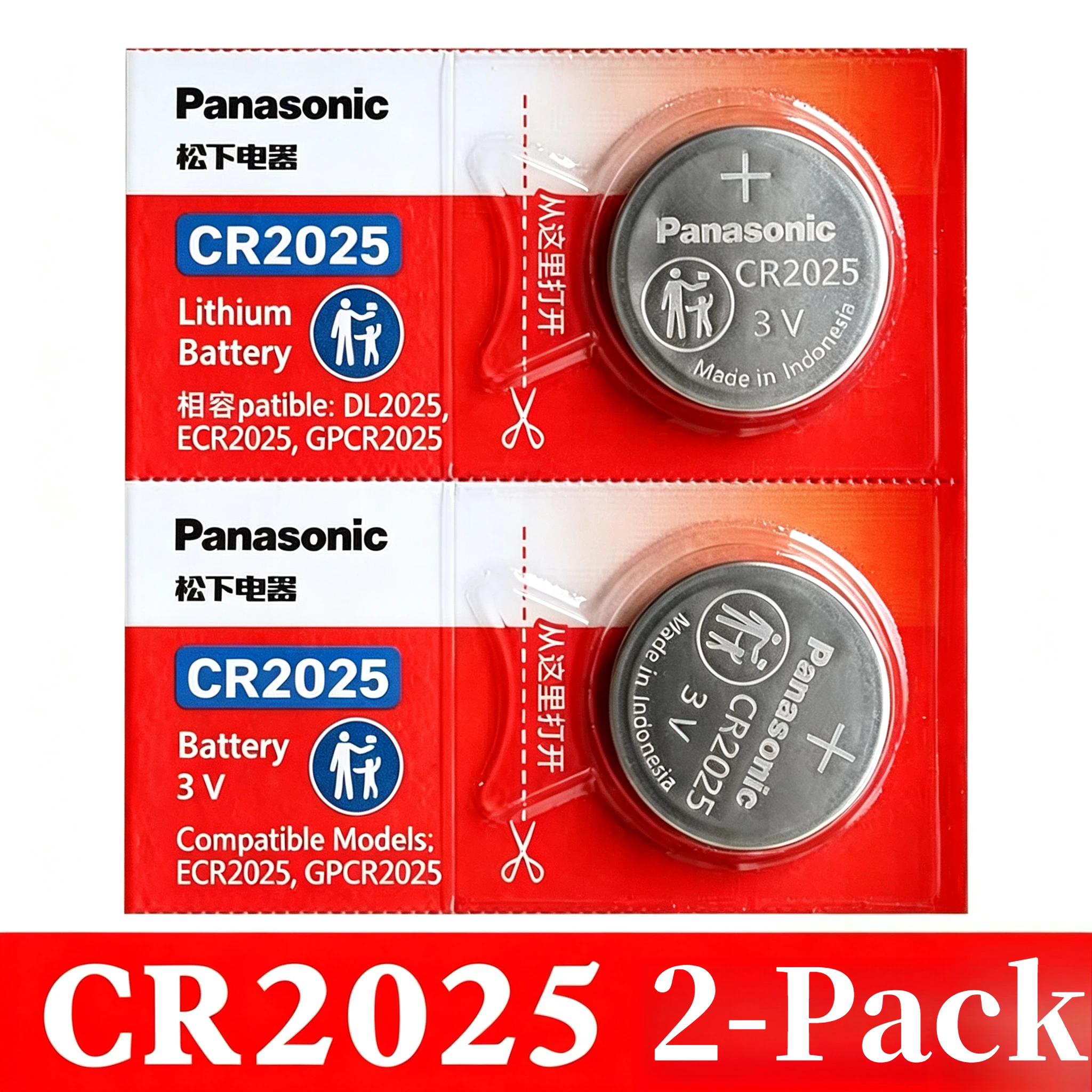 2-10pcs 100% Original Panasonic CR2025 3V Lithium Battery for Car Key Watch Motherboard Scale Remote Button Coin Cells