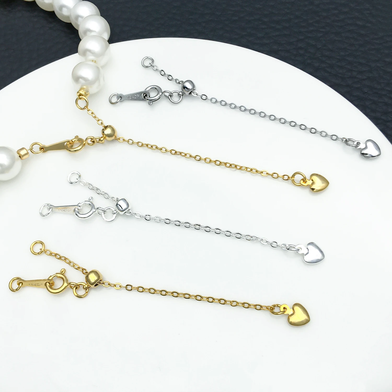 3pcs Copper Plated Silicone Positioning Adjustable Bracelet Fashion Charms Heart-Shaped Handmade DIY Wrist Jewelry Accessories