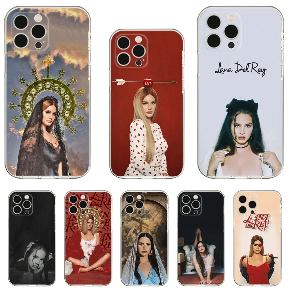 L-Lana Del R-Rey Singer Phone Case For iPhone 16,15,14,13,12,11 Plus,Pro,Max,XR,XS,X,7,8 Plus,SE,Mini Transparent Shell