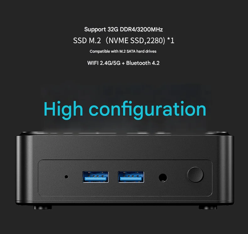 جديد GDDR4 للألعاب PC Mini 4K Ultra HD USB3.2 USB3.2 DDR4 32G HD-MI/DP عرض مزدوج كمبيوتر مكتبي N95/N150 معالج