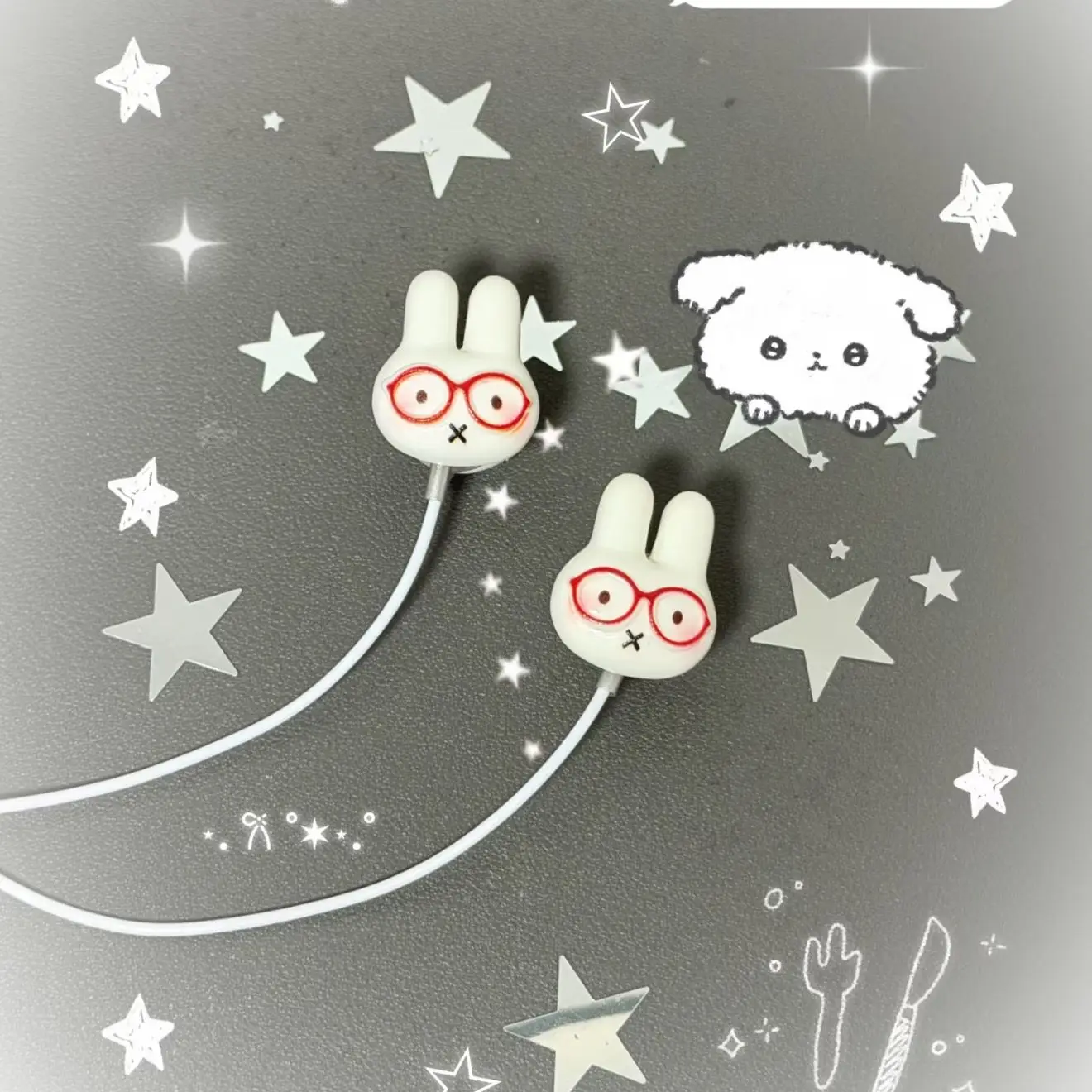 Vintage Cute Miffy Rabbit Wired in Ear Earbuds Ins High Aesthetic Type C Earphones Portable Music Headset Nice Cartoon Kawaii view 6