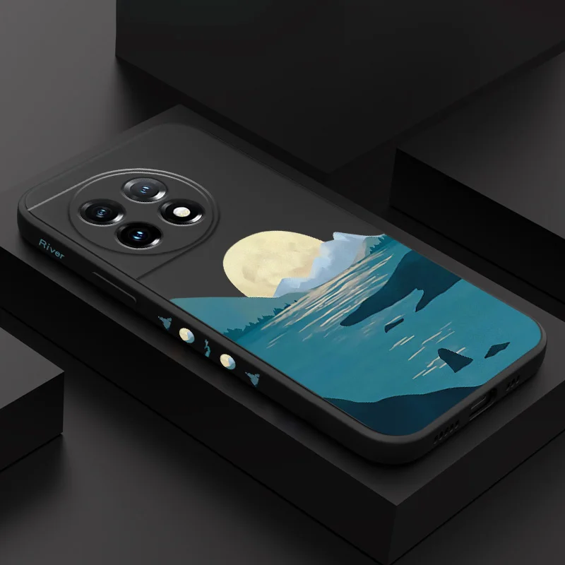 

Ink Wash Painting Phone Case For Oneplus 13 13R 12 12R 11 11R 10 10R 10T 9R 9RT 9 8T 8 7 7T Pro 5G Liquid Silicone Cover