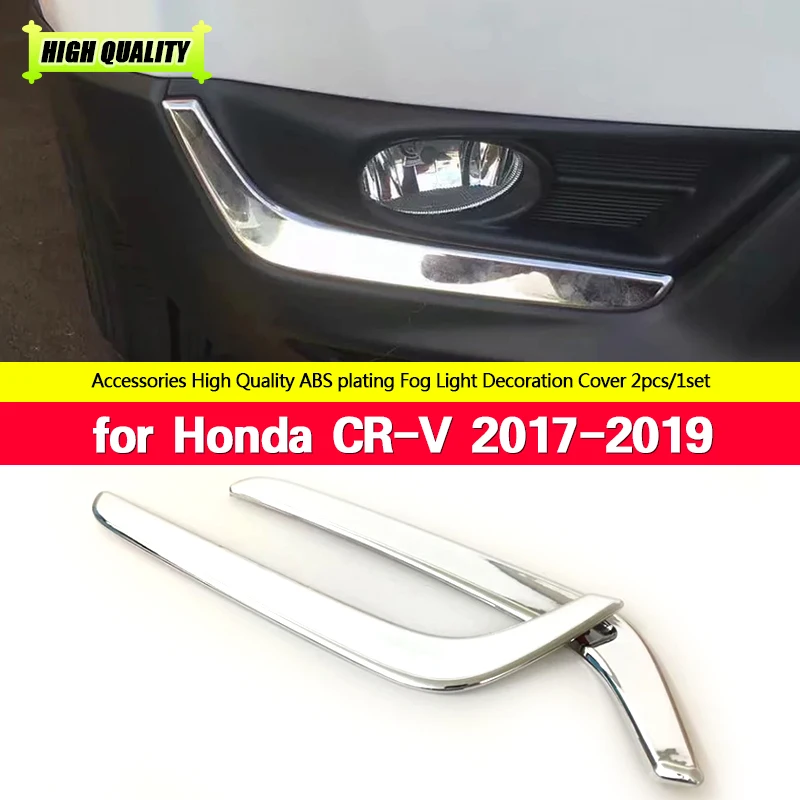 

2Pcs Chrome Front Fog Light Cover For Honda CR-V CRV 2017 2018 2019 Molding Trim Auto Chromium Styling Stickers Chromium Styling