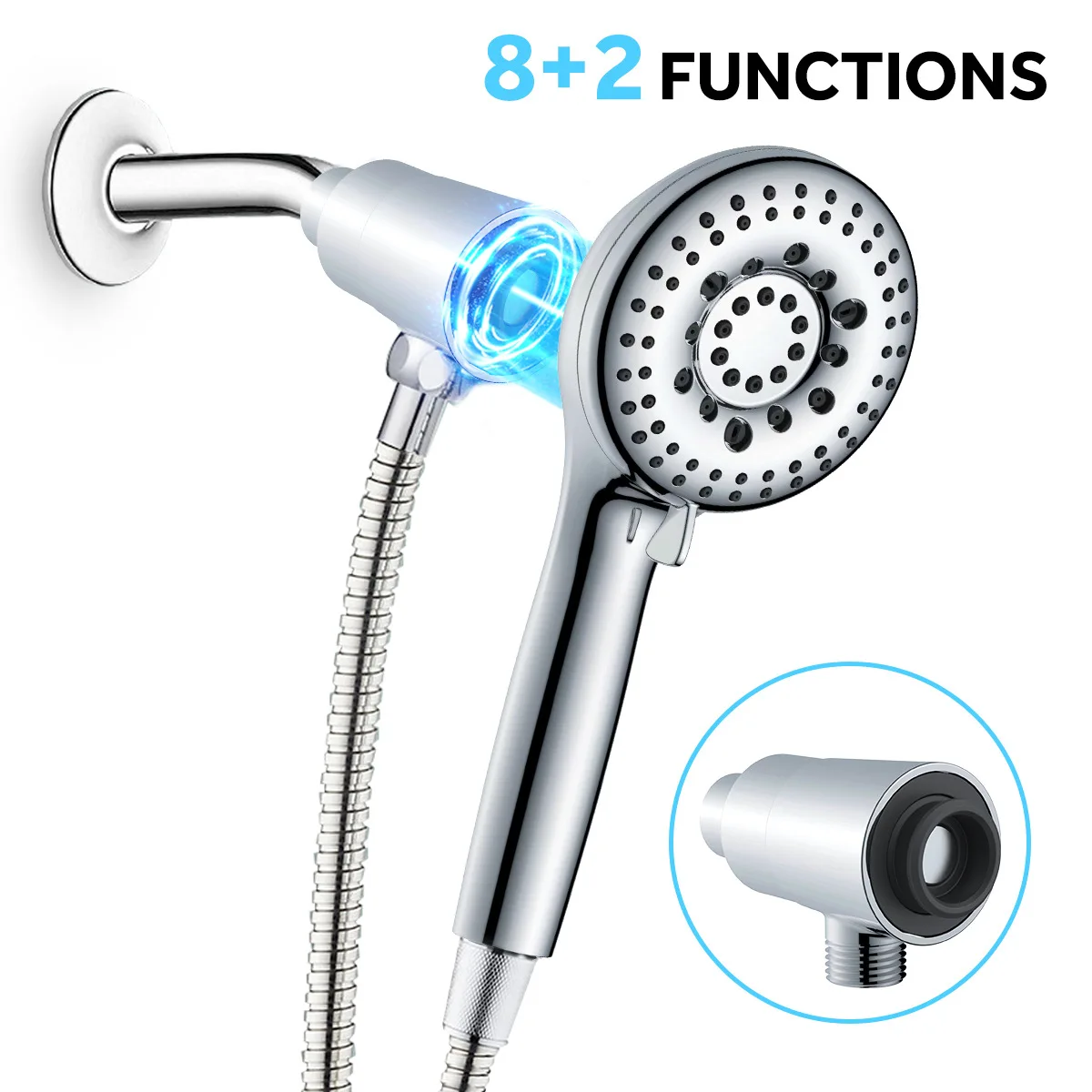 

Bathroom Accessories Douche Magnetic Shower Head Set With Functional Spray Gun Handheld Filter Pressure-Boosting Head