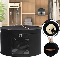 Hat Storage Box Dust Case Household Goods Sundries Storage Hats Bucket Clothes Organizers With Zippered Lid Travel Bags