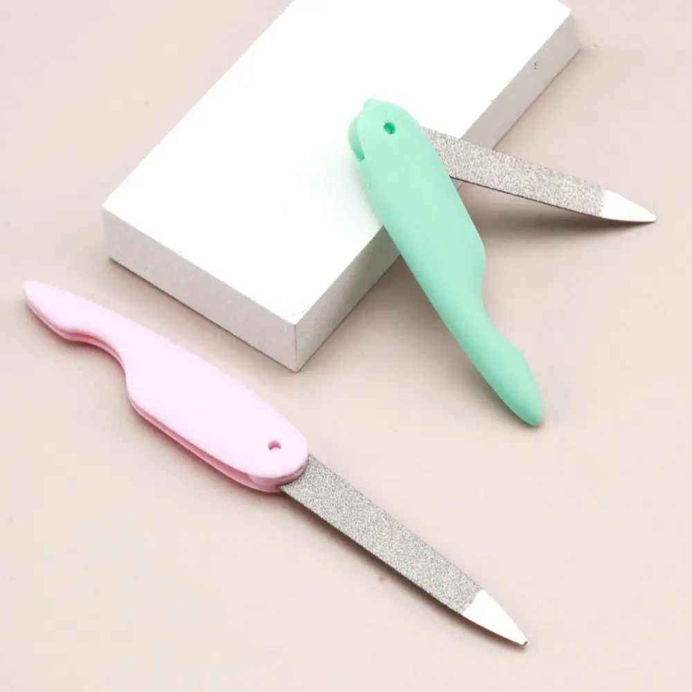 Mini Bird Folding Nail File Washed and Polished Manicure File Double Sided Frosted Abs Plastic Material Nail Art Tools