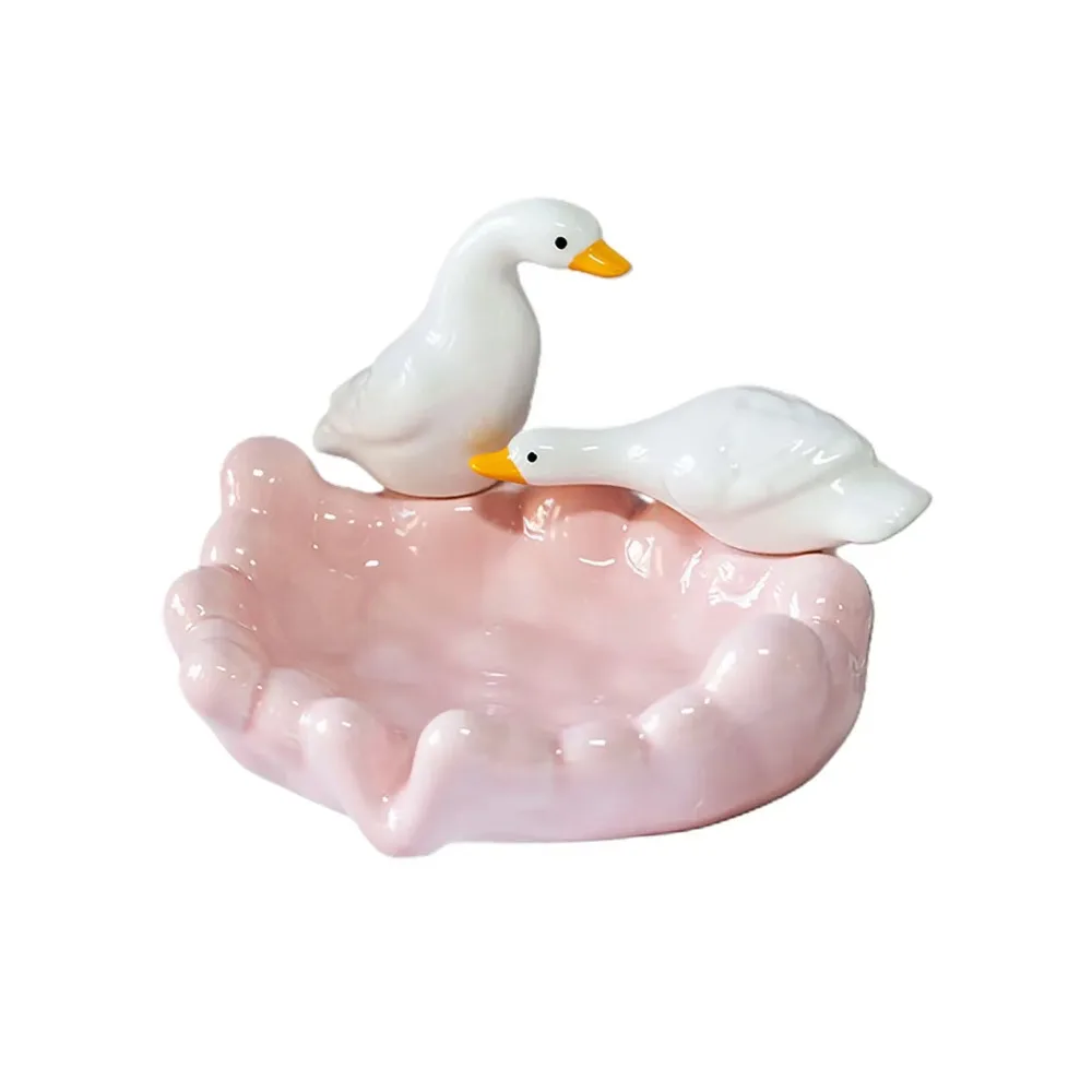 

Ins Style Duck Soap Holder Cartoon High-end Soap Tray Storage Decor Ceramic Material Soap Dish Drain Rack Holiday Gifts