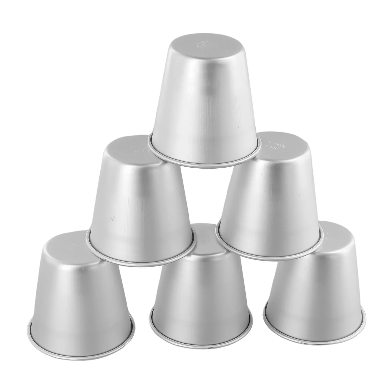 6 Piece Aluminum Baking Cups for Pudding Dessert Tarts Cupcakes Muffins Jello Cheesecakes Brownies Quiche Individual Size