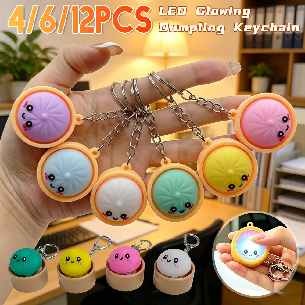 4/6/12pcs Dumpling Keyboard Clicker with Keychain Fidget Clicker Keyboard Button Finger Clicker for Adults at Work Travel Home