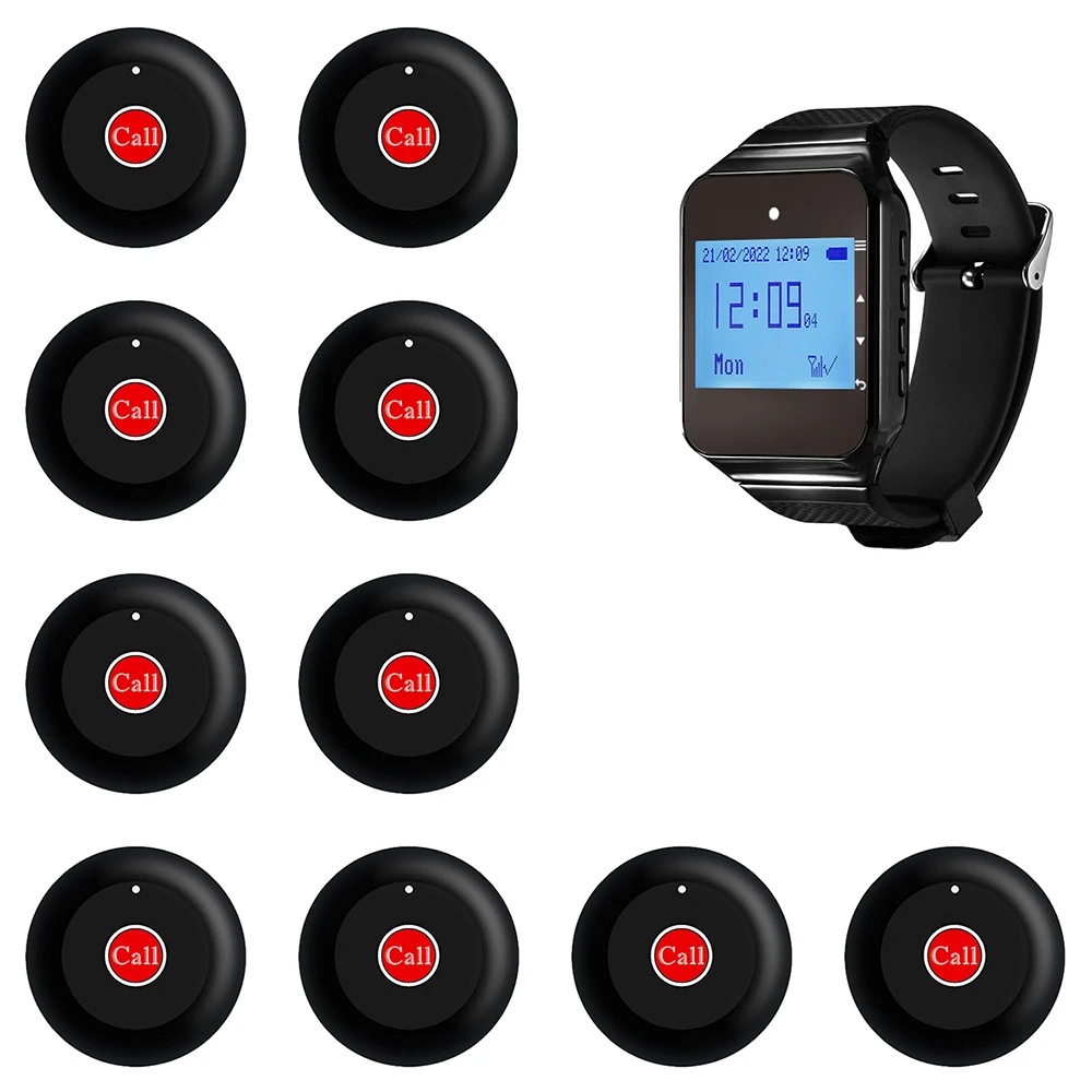Cafe Wireless Waiter Calling System Restaurant Pager Watch Receiver Call Button for Clinic Dentist Wireless Calling