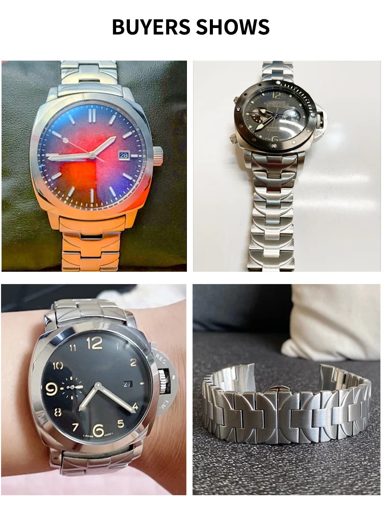 Waterproof Watch Band for Panerai Pam441 111 Pam01316 Solid Arc Mouth Watch Strap Men Accessory