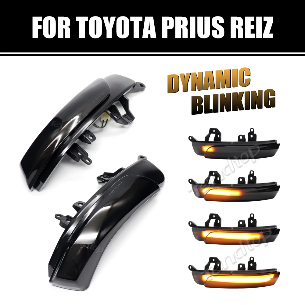 2pcs LED Dynamic Turn Signal Mirrors Lamp Car Tuning Indicator Light For Toyota REIZ 2010-2016/WISH/PRIUS/MARK X/CROWN/AVALON