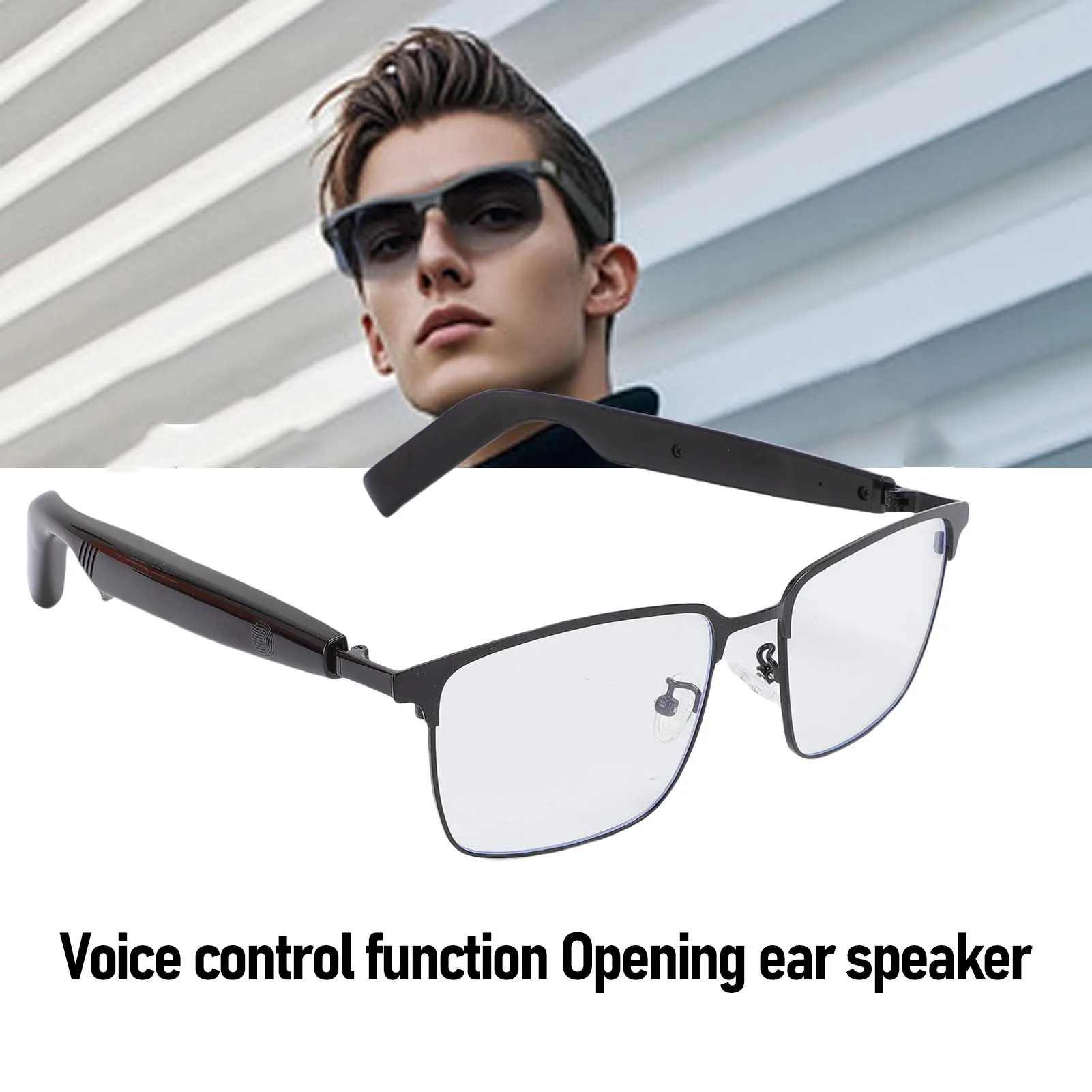 

Smart Glasses Blue Light Filtering IP54 Water Proof Voice Control Sunglasses with Opening Ear Speaker Voice Control Glasses