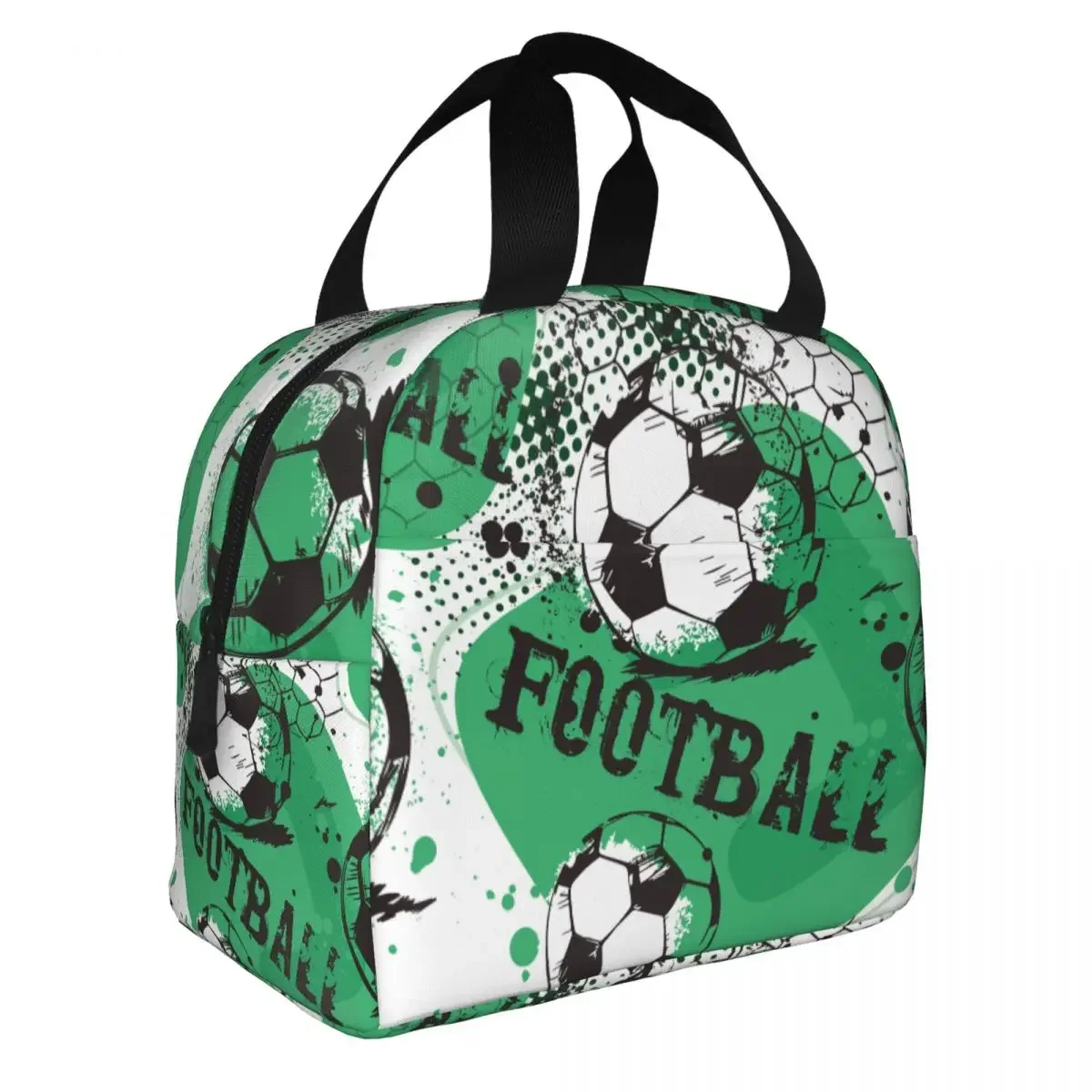 Cartoon Soccer Ball Football Insulated Lunch Bag Thermal Bag Meal Container Portable Tote Lunch Box Food Storage Bags Beach