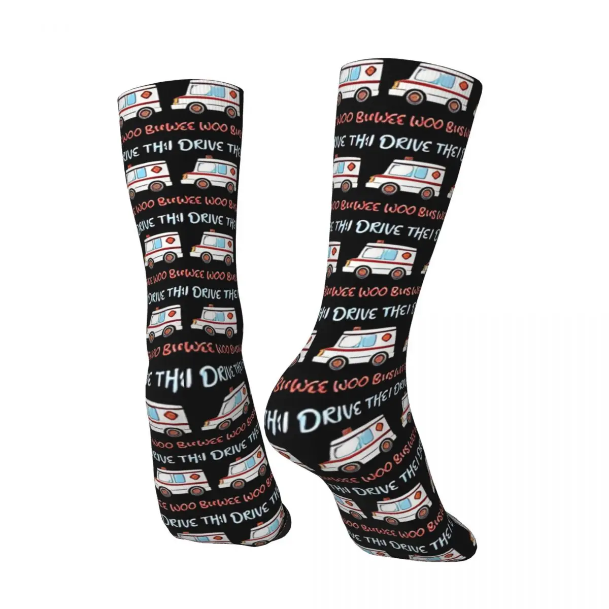 I Drive The Wee Woo Bus Ambulance Socks First Aid Gothic Stockings Winter Non Slip Men Socks Medium Printed Skateboard Socks