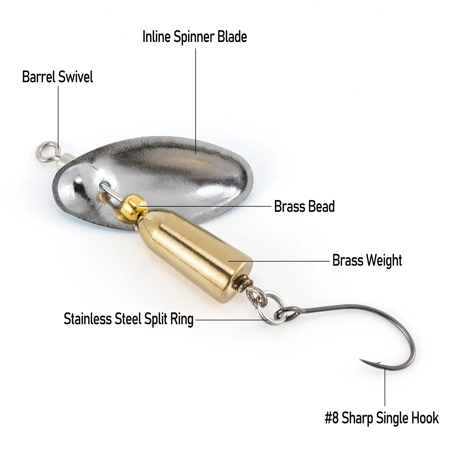 3 stücke Angeln Inline Spinner Forelle Spinner 3,5g 7,5g Spinnerbait Angeln Locken Metall Spinner Löffel Crappie Lachs Bluegill wobbler – Detail 4
