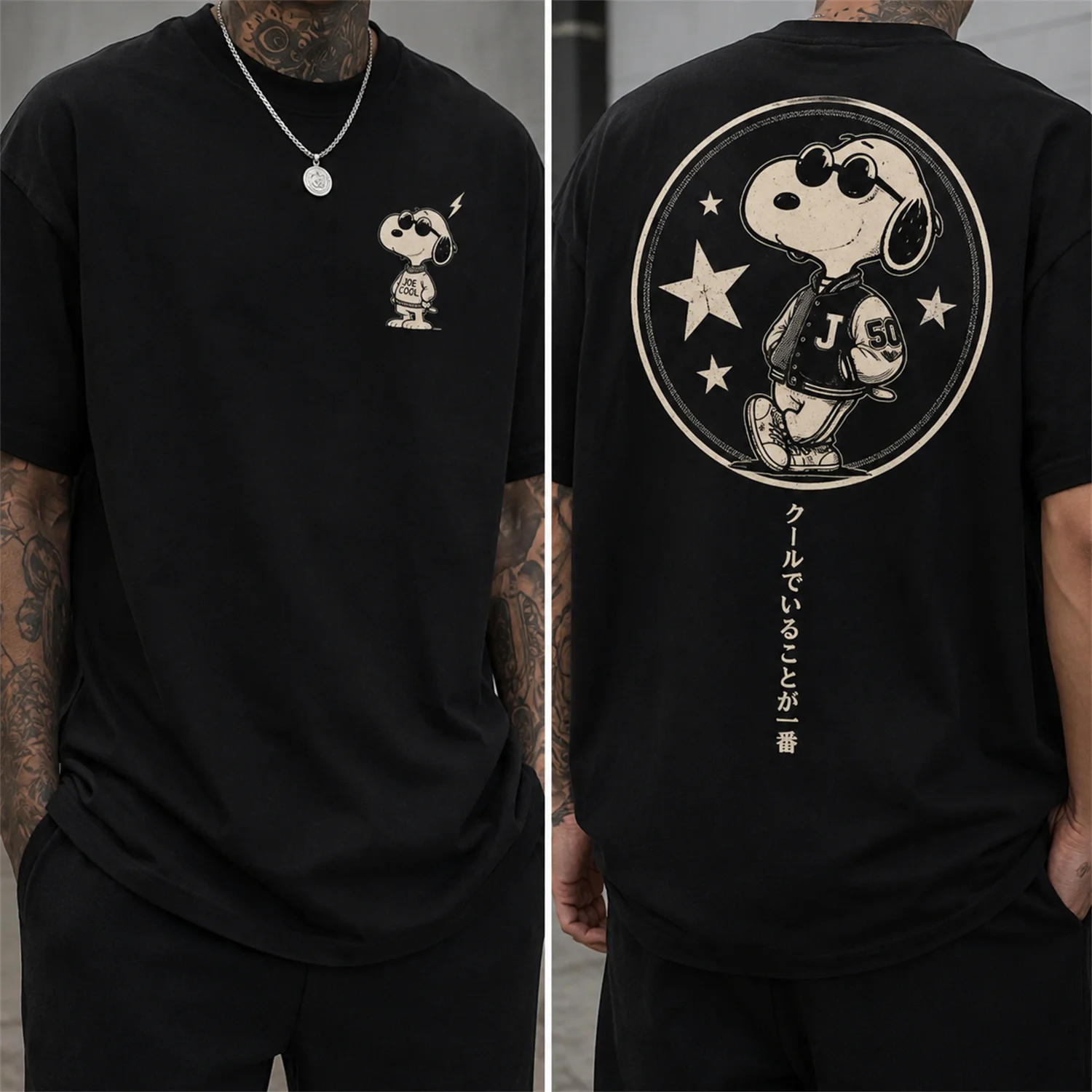 Herren Snoopy Baseball Baumwoll-T-Shirt Peanuts Cartoon Grafik-T-Shirt Kurzarm Y2K Streetwear Casual Top – Detail 3