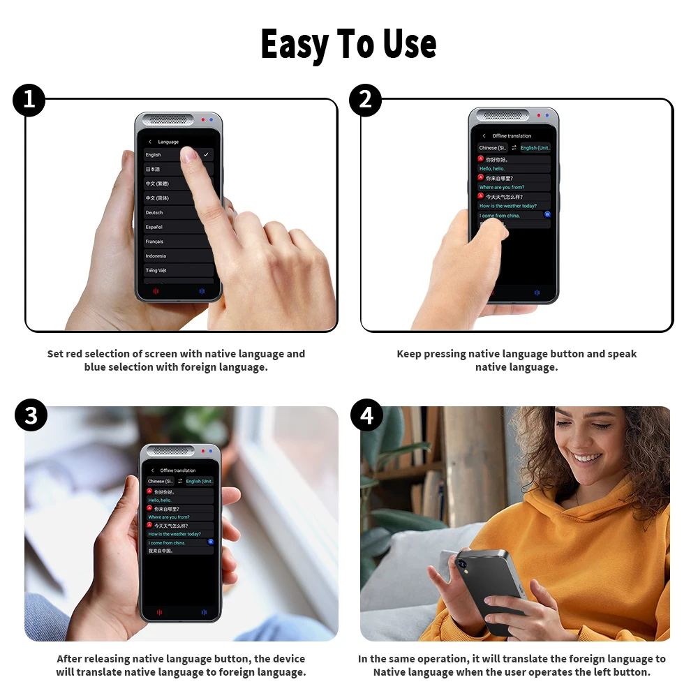 Z6 Portable Audio Translator 138 Language Smart Translator Offline In Real Time Voice AI Voice Photo Inter-Translation Machine