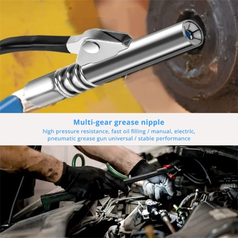 Y1UB Efficient Grease Guns Nozzle with Quick Connection Design for M6 to M14 Nipples Easy Installation Precise Application