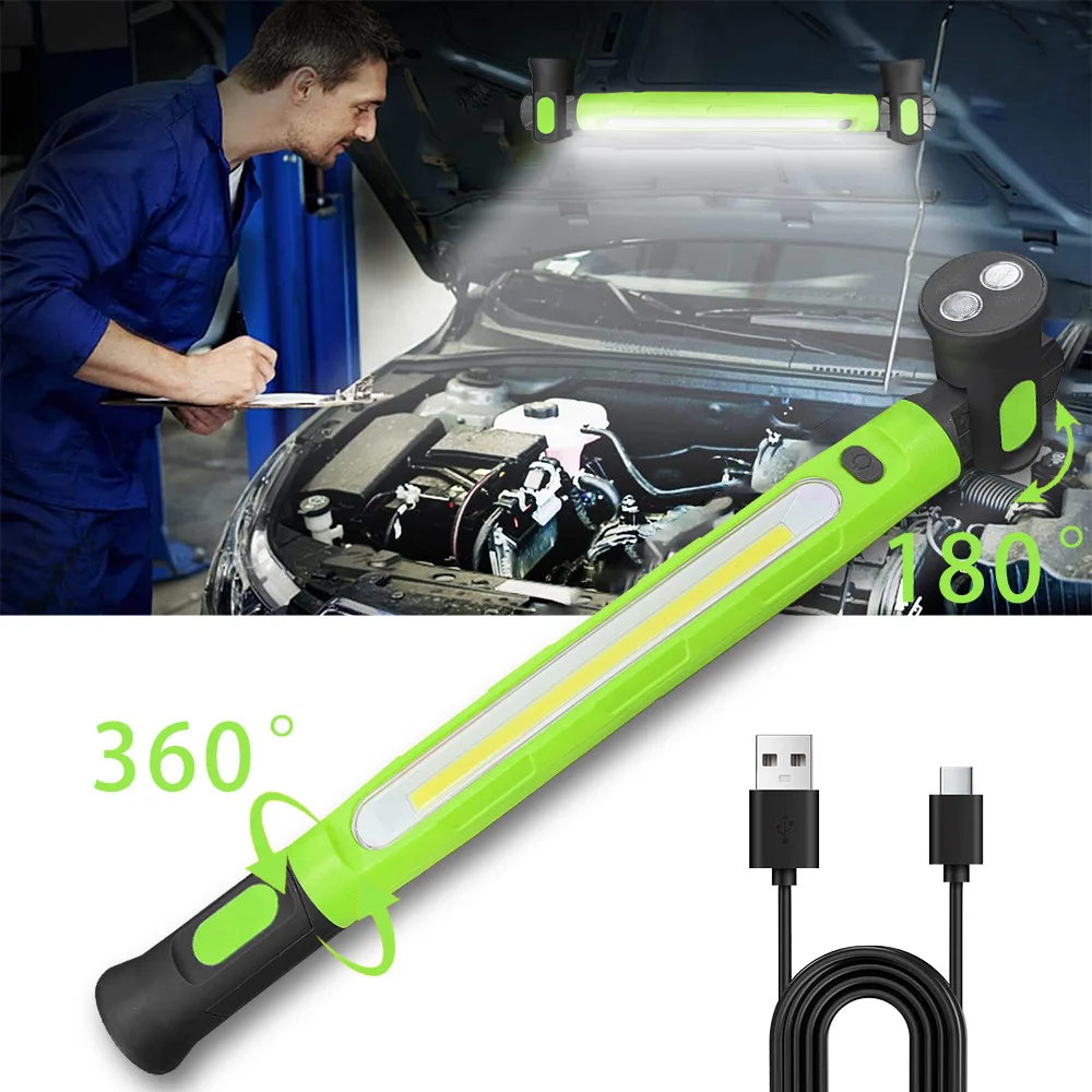 2026 Rechargeable Auto Repair Work Light Handheld Emergency LED Lamp Garage Vehicle Fault Inspection Light