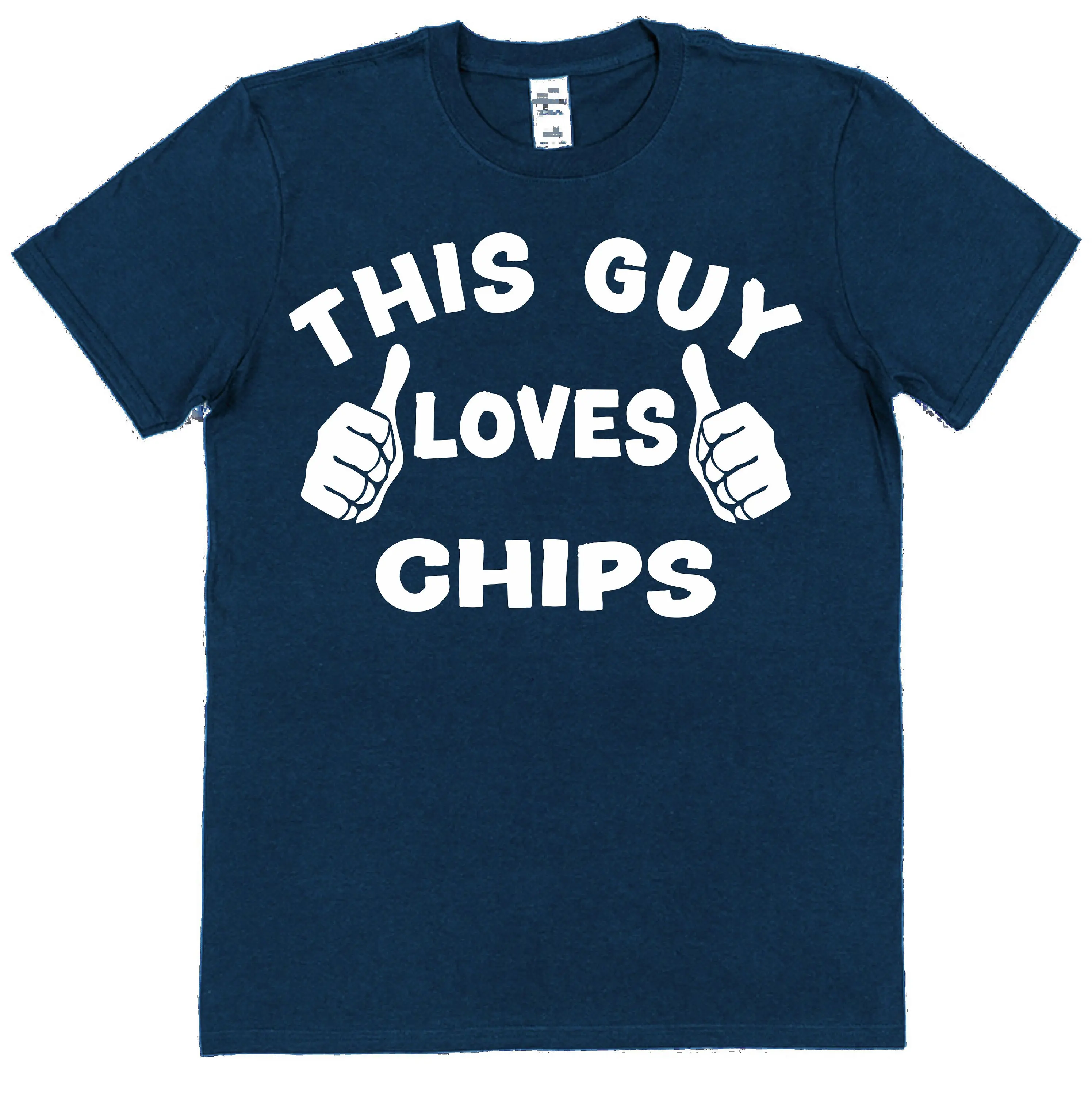 This Guy OR Girl Loves Chips T Shirt for Adults Children Retro British Food Lover New Cotton Seaside Classic Crisps Fish Shop