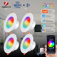 ZigBee Smart Ceiling Light Tuya WiFi Bluetooth LED Downlight RGB Dimmable Recessed Spotlight Voice Control Alexa Google Home15W
