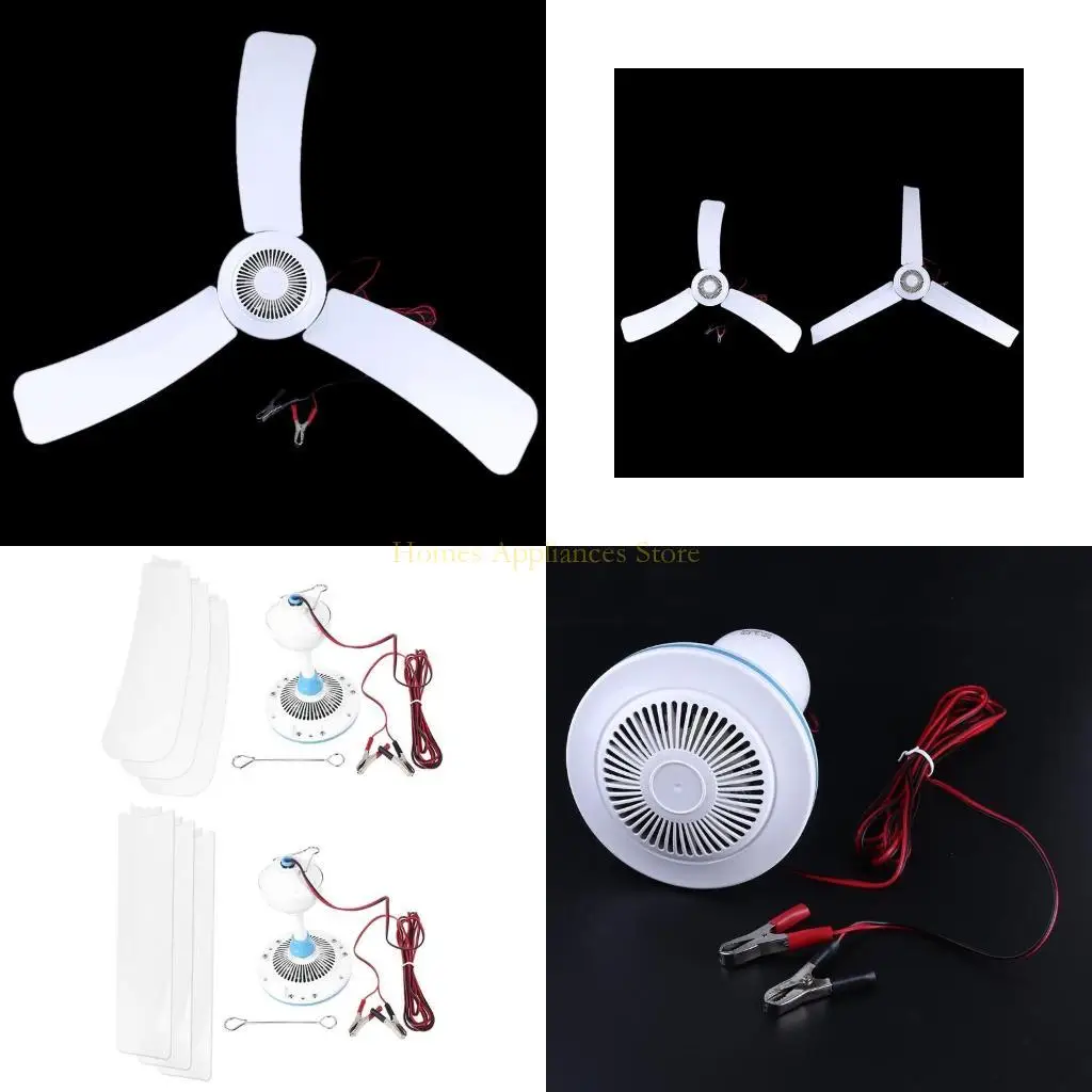 

D0AB 3 лопасти 36 "12 В Потолочный вентилятор Бесшумный подвесной вентилятор для столовой Гостиная Спальня