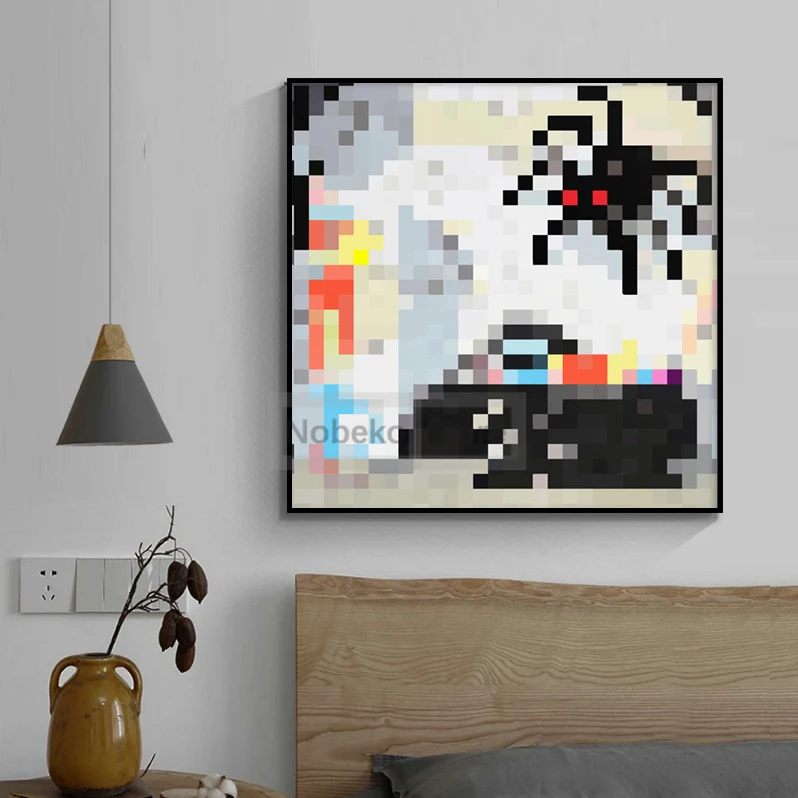 الكلاسيكية كتلة بكسل لعبة MC لوحات معلقة المشارك لوحات في اللعبة يطبع قماش صور فنية للجدران ديكور غرفة المنزل