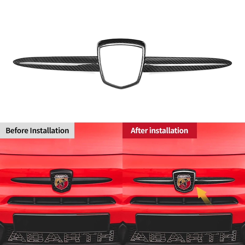 

Equipment Smart Library Shasha Carbon Badge Trim Exterior Accessories Real Carbon Fiber Badge Frame Trim For Abarth 595 Fiat 500