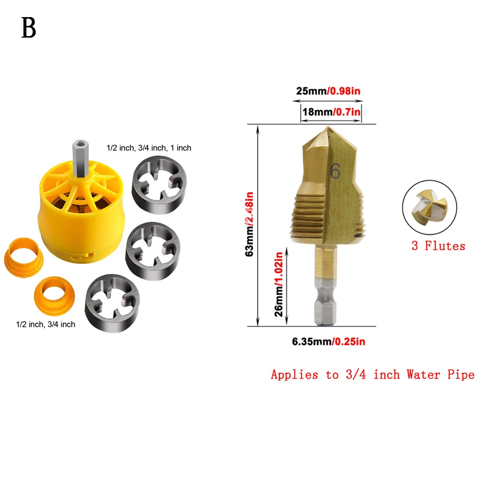 Sleek Design Efficient Electric Drill Pipe Threader Kit Comes Equipped With Three Essential Size Molds For Use