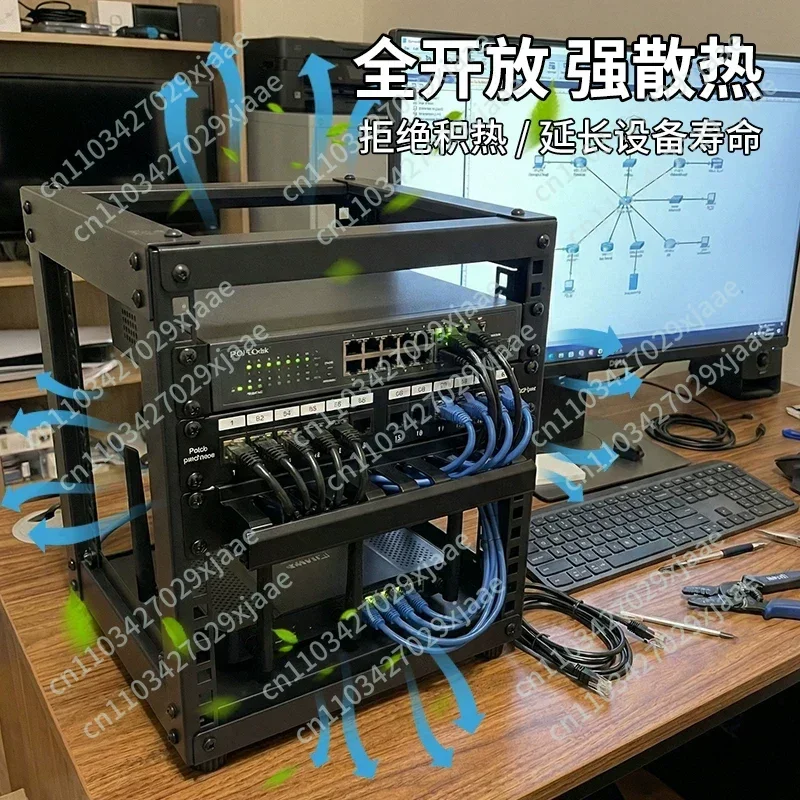 Open 10-inch Cabinet Desktop NAS Router Storage Cabinet Switch Network Device